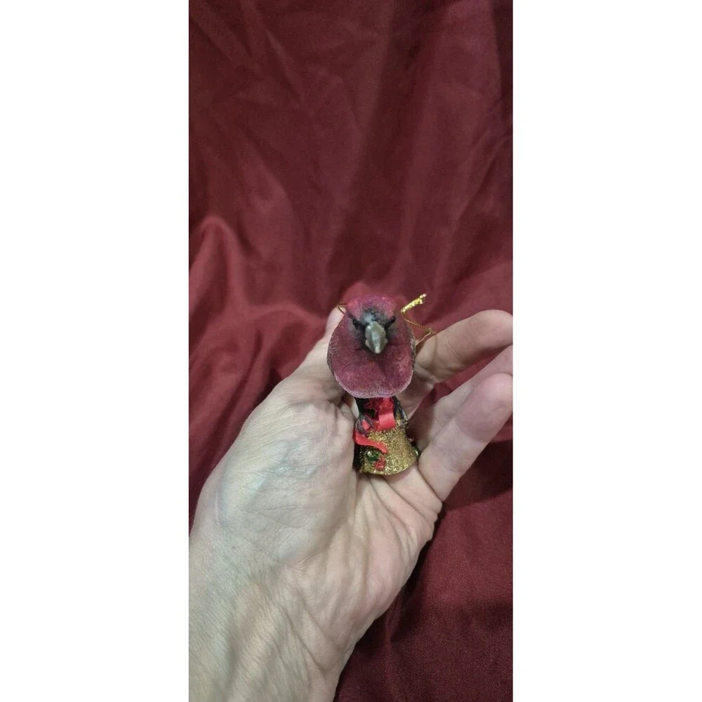 NWT Purple Finch Bird On Bell Danbury Mint The Songbird Christmas Ornaments
